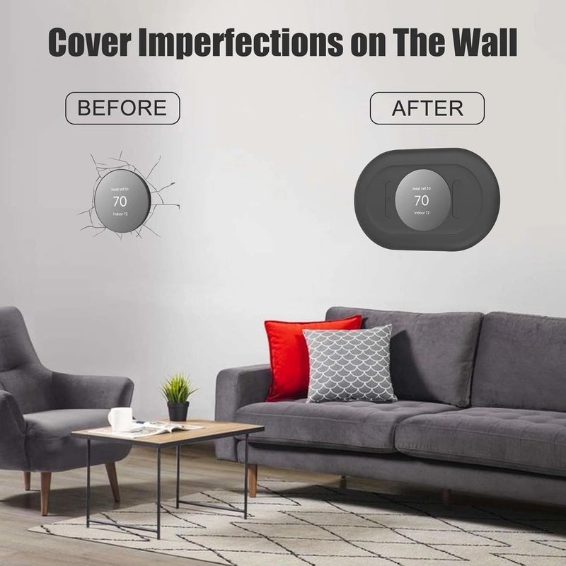 FBULWSEC Nest Thermostat Trim kit,Nest Thermostat Wall Plate for Google Nest Thermostat-Programmable WiFi Thermostat Accessory (Charcoal) - Image 4